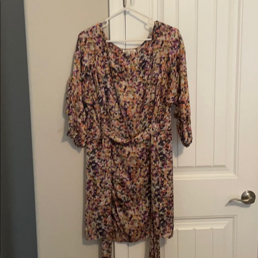 Multicolor tie waist dress